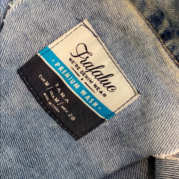 Zara Trafaluc Distressed Denim Vest, Like New - Picture 11 of 12